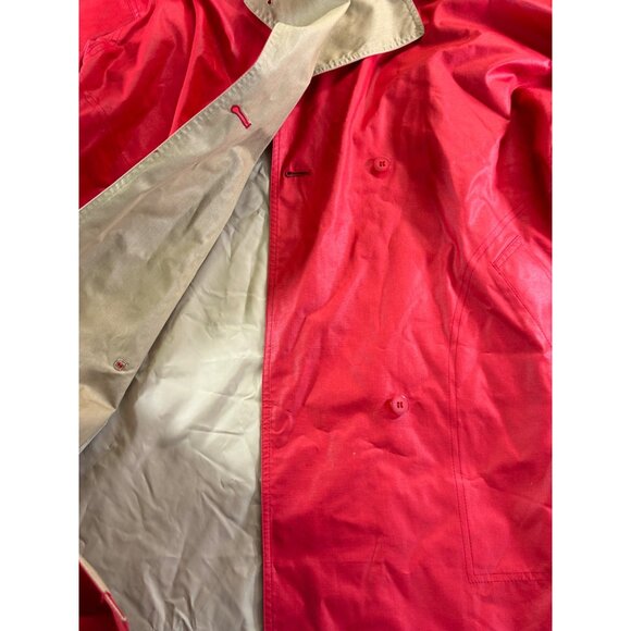 London Fog Coat Women's 16 regular red and beige classic Trench coat - Picture 9 of 12